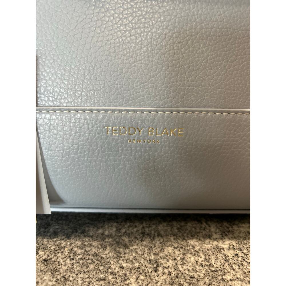 Teddy Blake Kim 11" Satchel – Light Blue Cervo Leather, Gold Hardware- NWT - Picture 4 of 8
